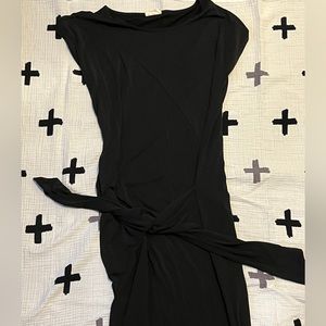Mimi Maternity Black Tie Waist Midi Dress sz S